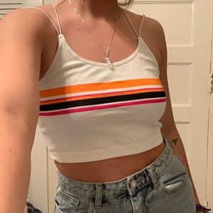 Striped crop top cami